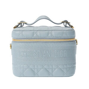 CHRISTIAN DIOR Vanity Blue Leather Handbag